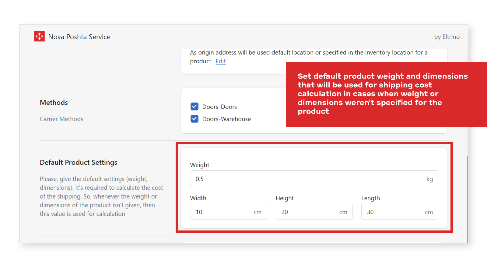 Nova Poshta Shopify Default weight